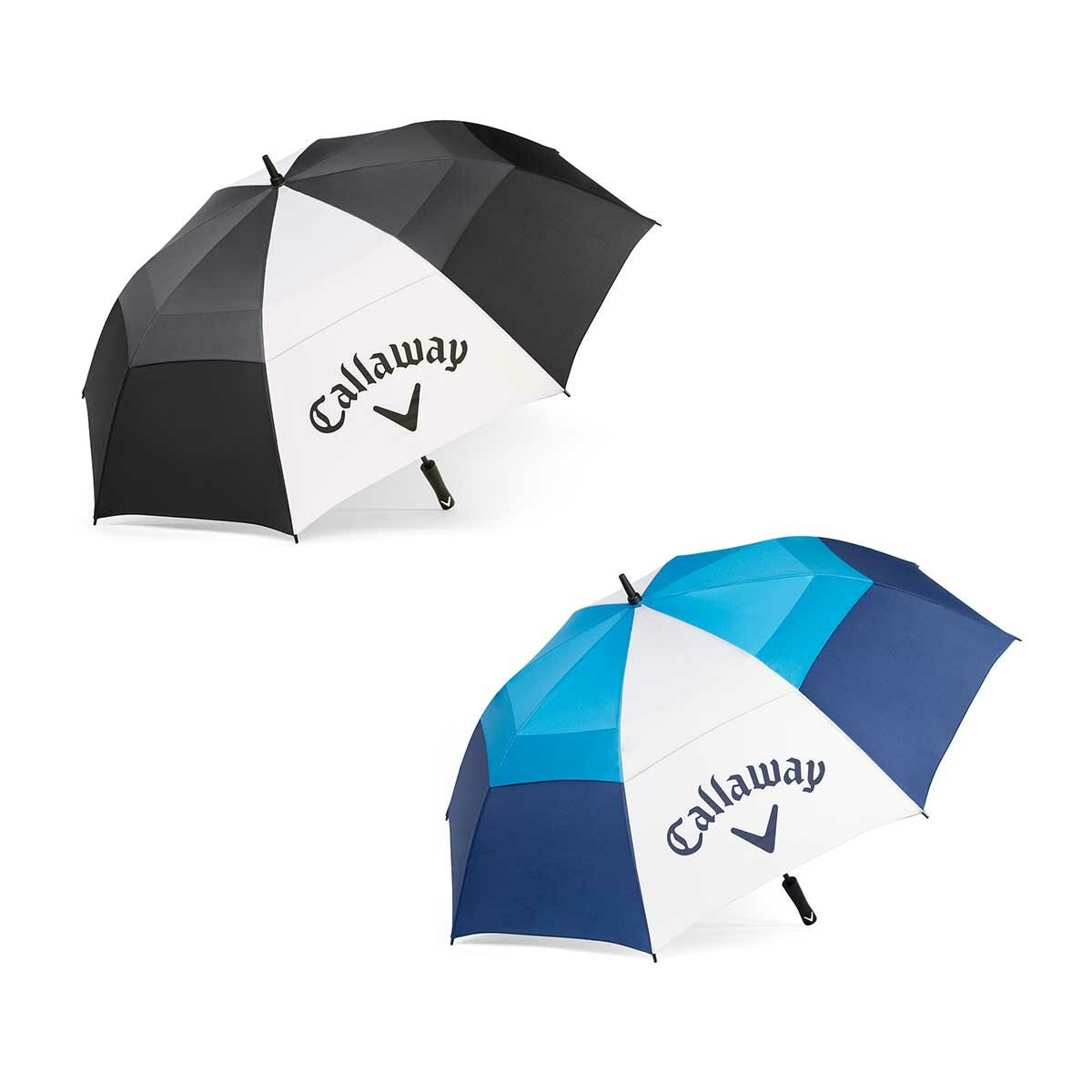 Callaway Auto Open Vented Golf Umbrella Navy/Black Polyester 157cm 2 Pack