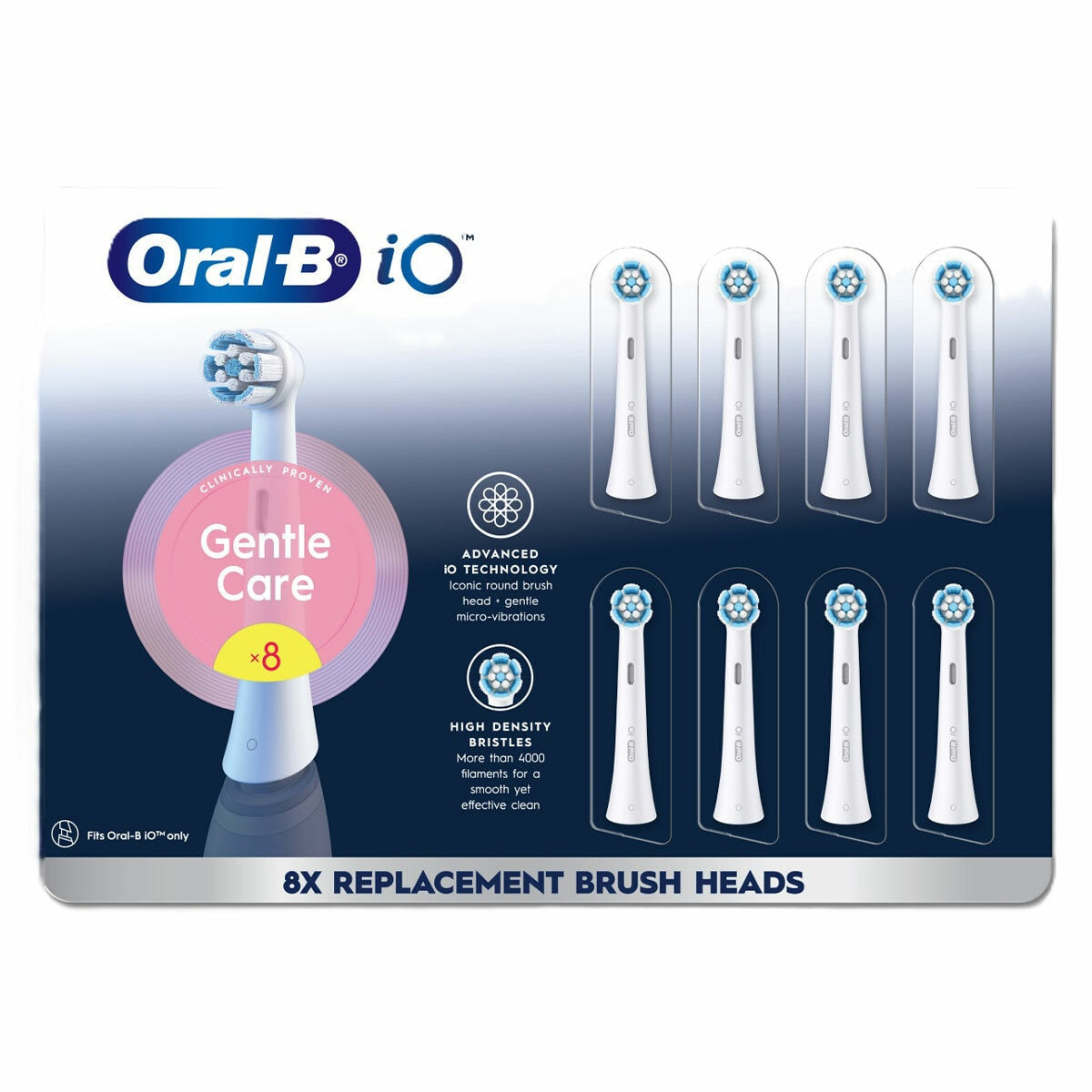 Oral-B Io Replacement Brush Heads Gentle Care White 8 Pack