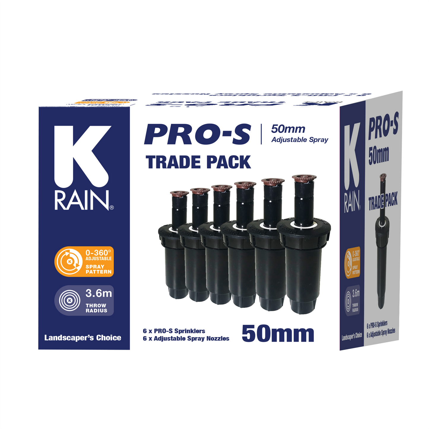 K Rain Pro S Sprinkler Trade Pack - 50mm - 6 Pack