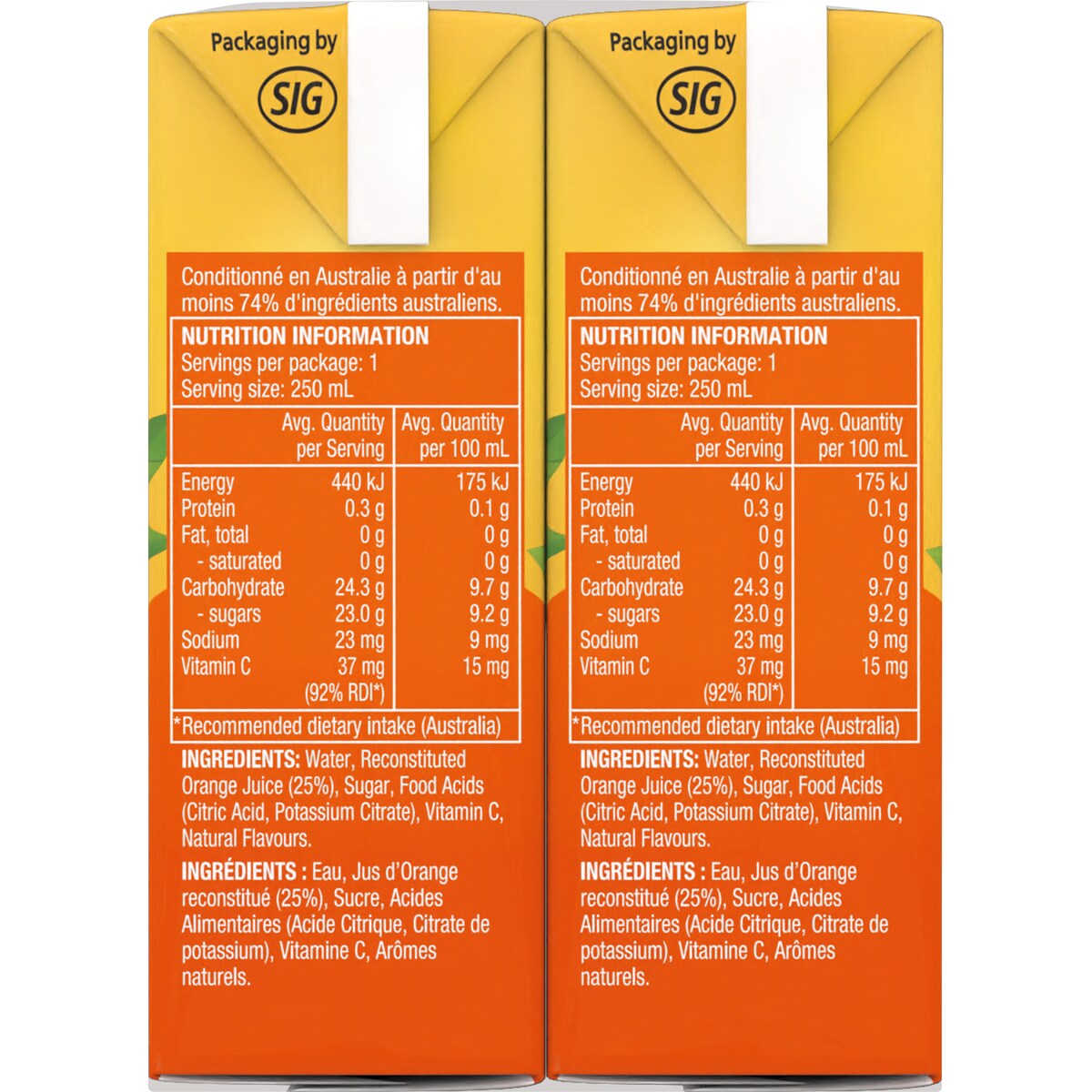 Golden Circle Orange Fruit Drink Poppers Lunchbox Lunch Box Popper 250ml X6 Pack