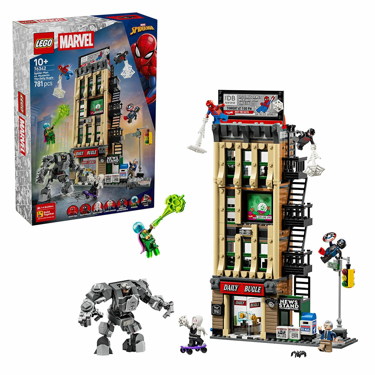 Lego Marvel Spider-Man Vs Mysterio Daily Bugle 781-Piece Collectable Set 76342