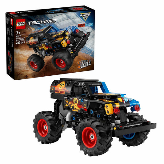 LEGO Technic Monster Jam Grave Digger Fire and Ice 42219 263-Piece Pull-Back Truck