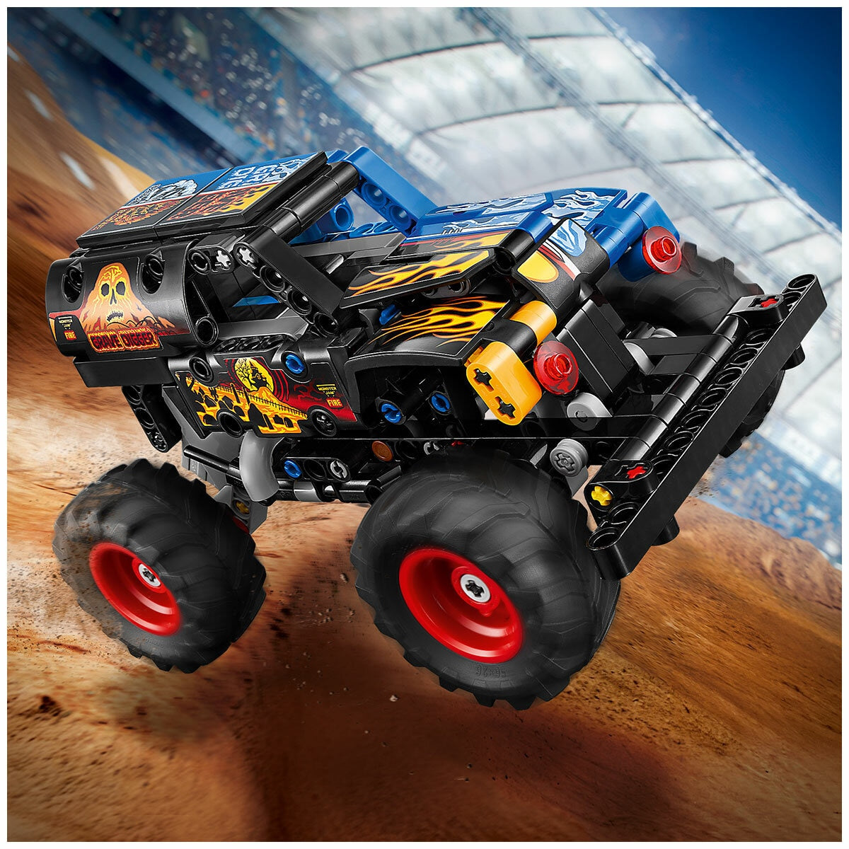 LEGO Technic Monster Jam Grave Digger Fire and Ice 42219 263-Piece Pull-Back Truck