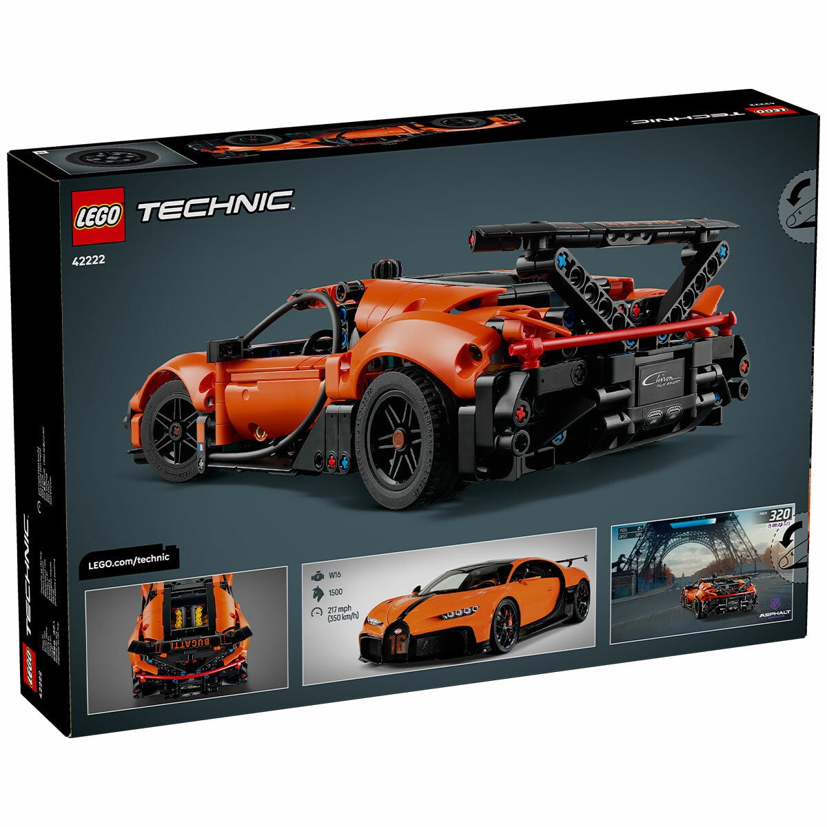 LEGO Technic Bugatti Chiron Pur Sport Hypercar 42222 771-Piece Racing Set