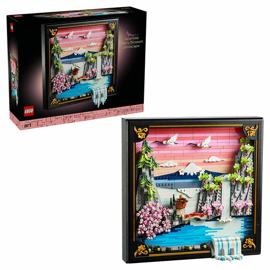 Lego Art Japanese Cherry Blossom Landscape Framed 1892pc 31218