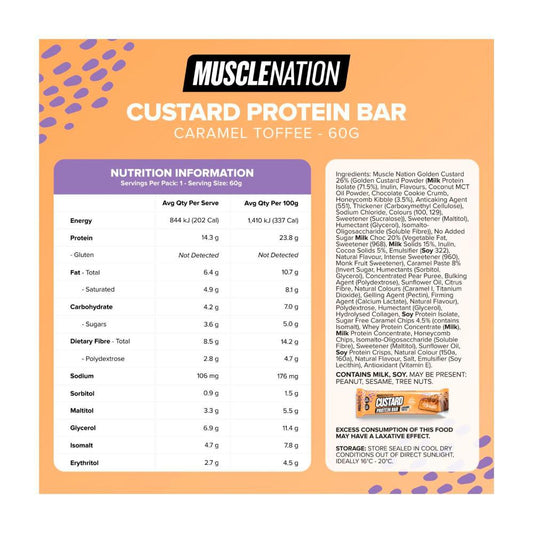 Muse Nation Protein Custard Bar Caramel Toffee - 60g