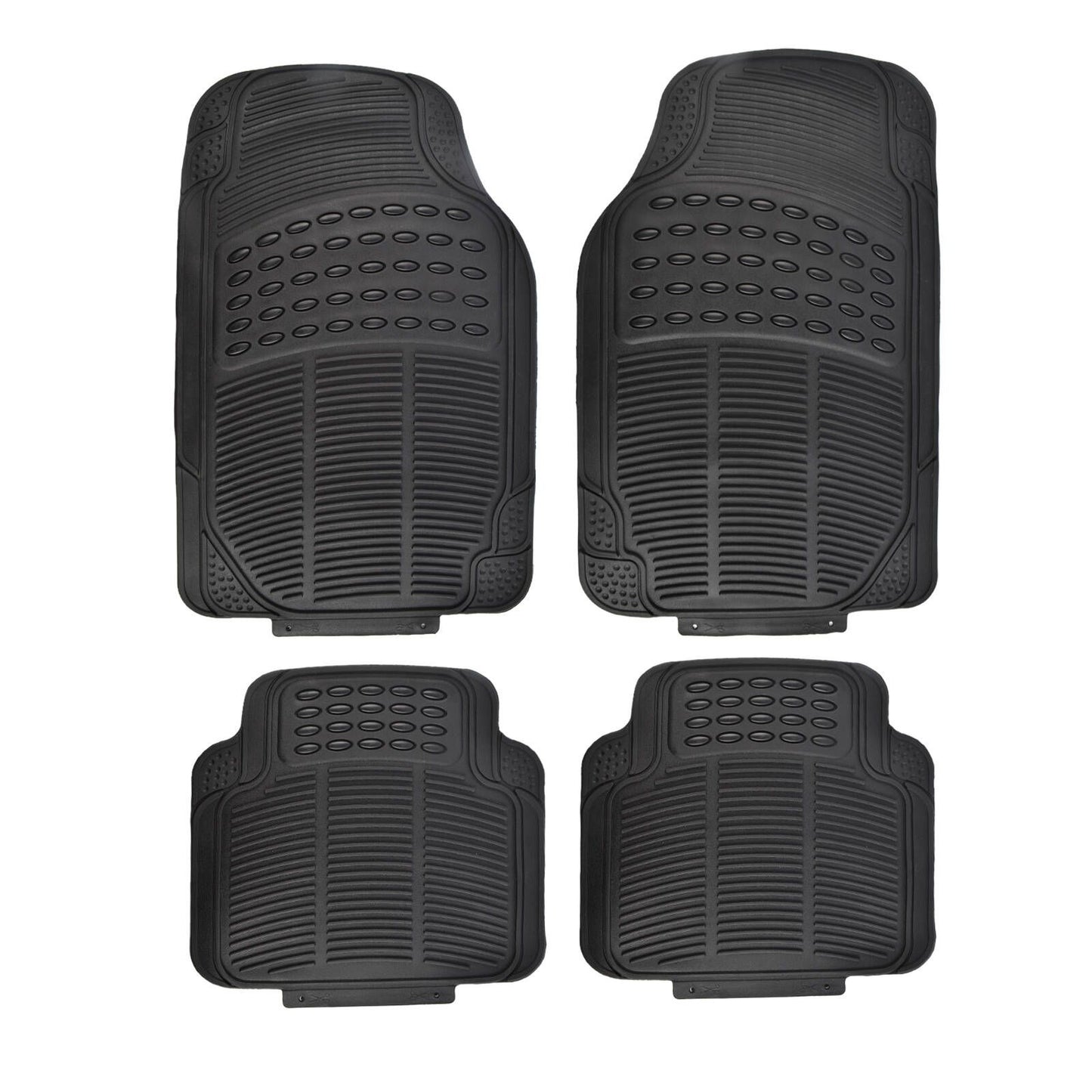 All Set Black PVC Car Floor Mat - 430 x 705mm - 4 Piece