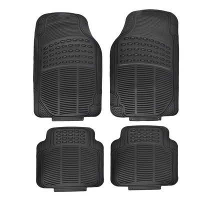 All Set Black PVC Car Floor Mat - 430 x 705mm - 4 Piece