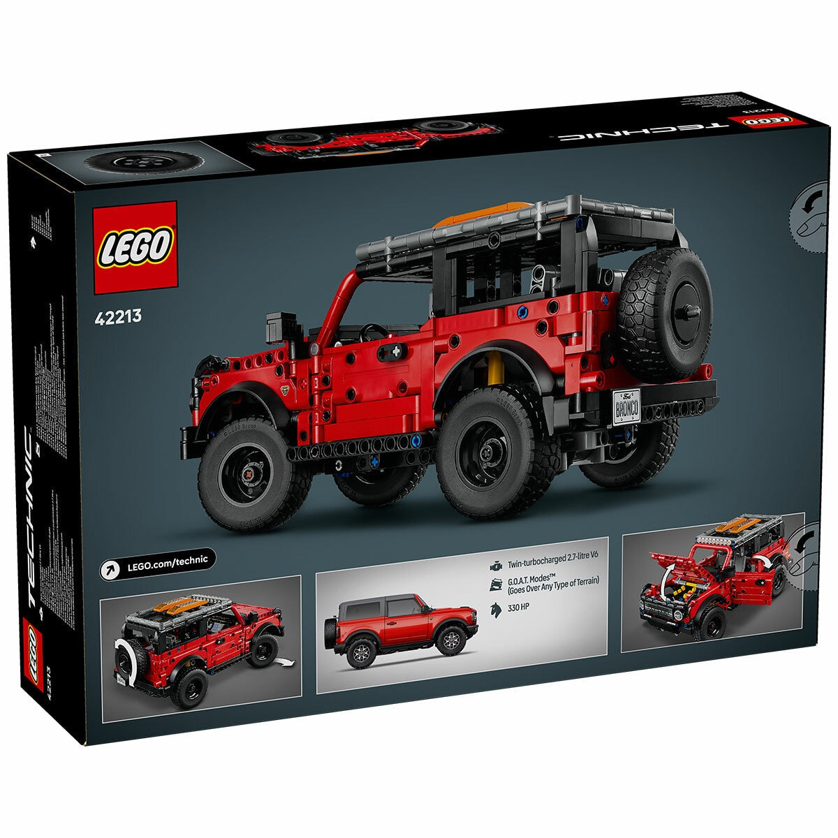 LEGO Technic Ford Bronco SUV 42213 Red Black 943-Piece Realistic Model