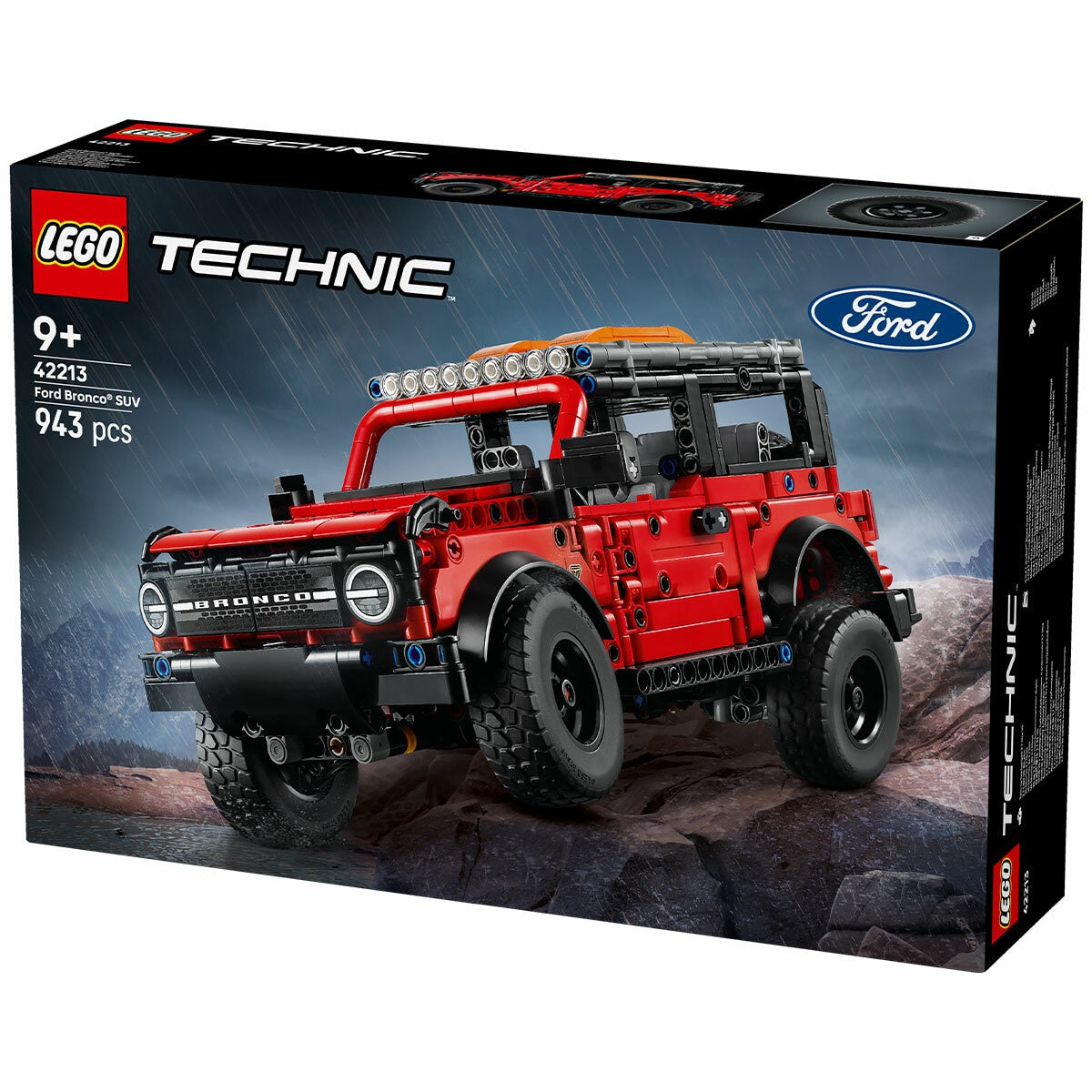 LEGO Technic Ford Bronco SUV 42213 Red Black 943-Piece Realistic Model