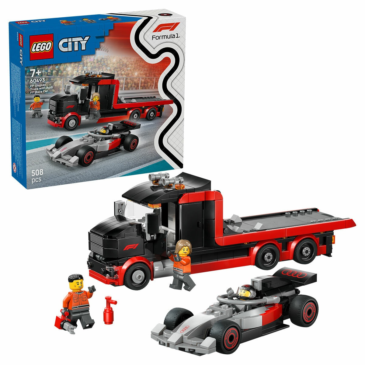 Lego City F1 Display Truck with Audi F1 Race Car 7+ (508 Pcs) 60493