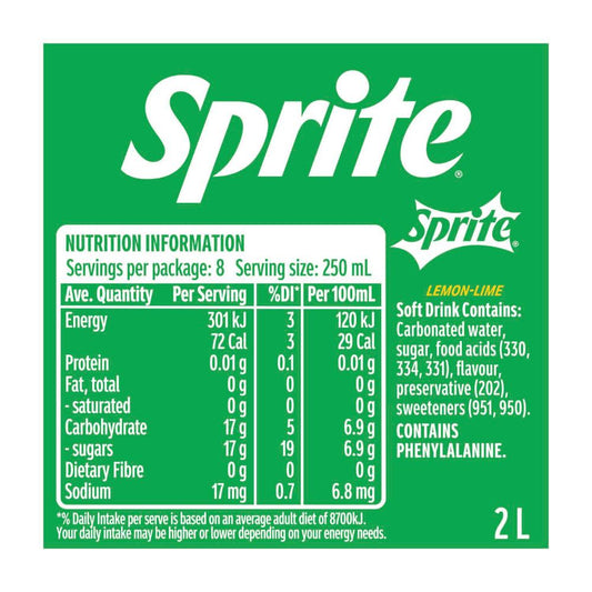 Sprite Lemonade Soft Drink Bottle - 2L