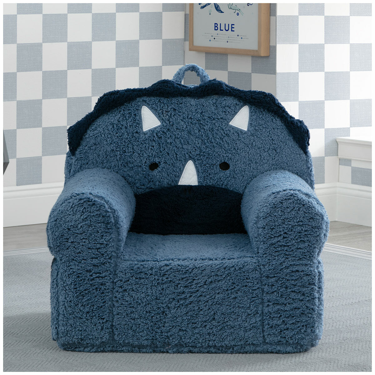 Delta Children 2-Piece Cozee Dinosaur Animal Chair & Plush Blanket Blue
