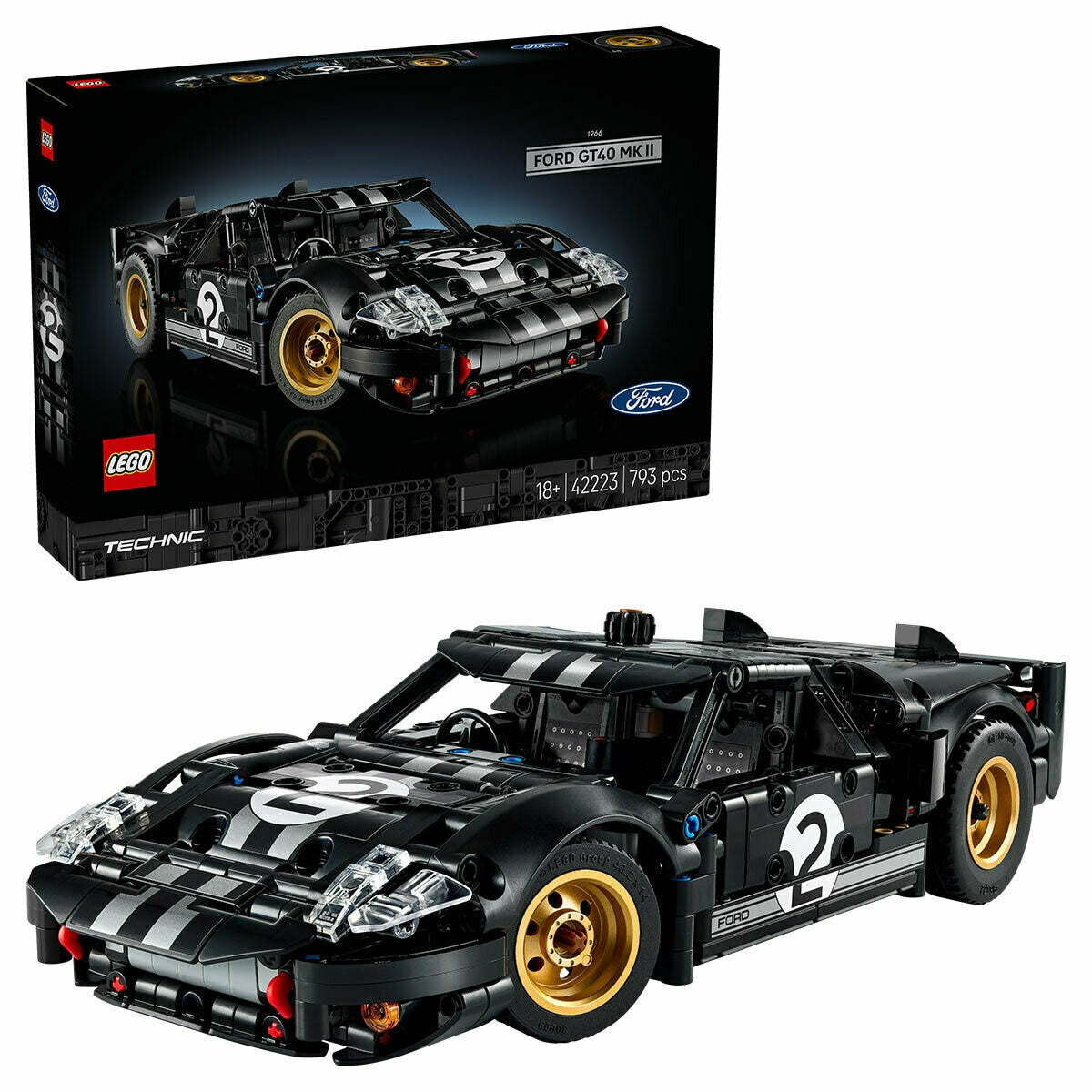 LEGO Technic 1966 Ford GT40 MKII Race Car 42223 793-Piece Model