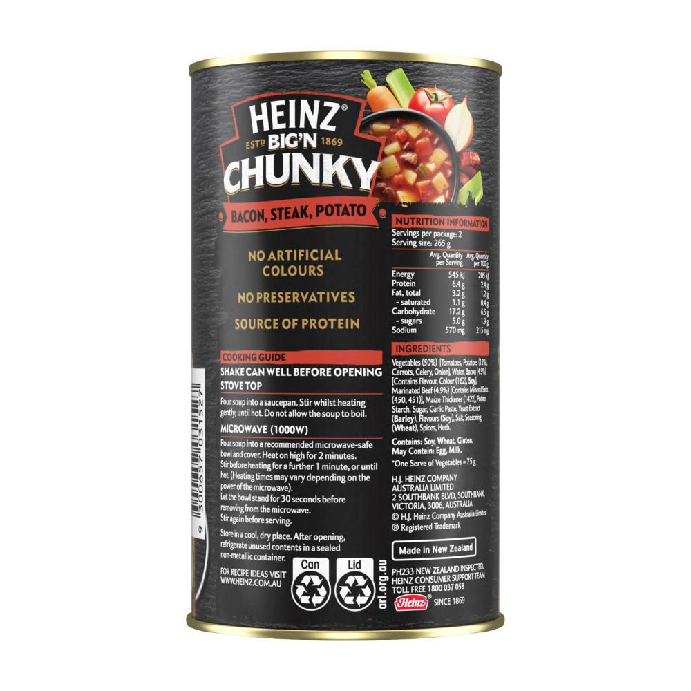 Heinz Big'n Chunky Soup Bacon Steak & Potato - 535g