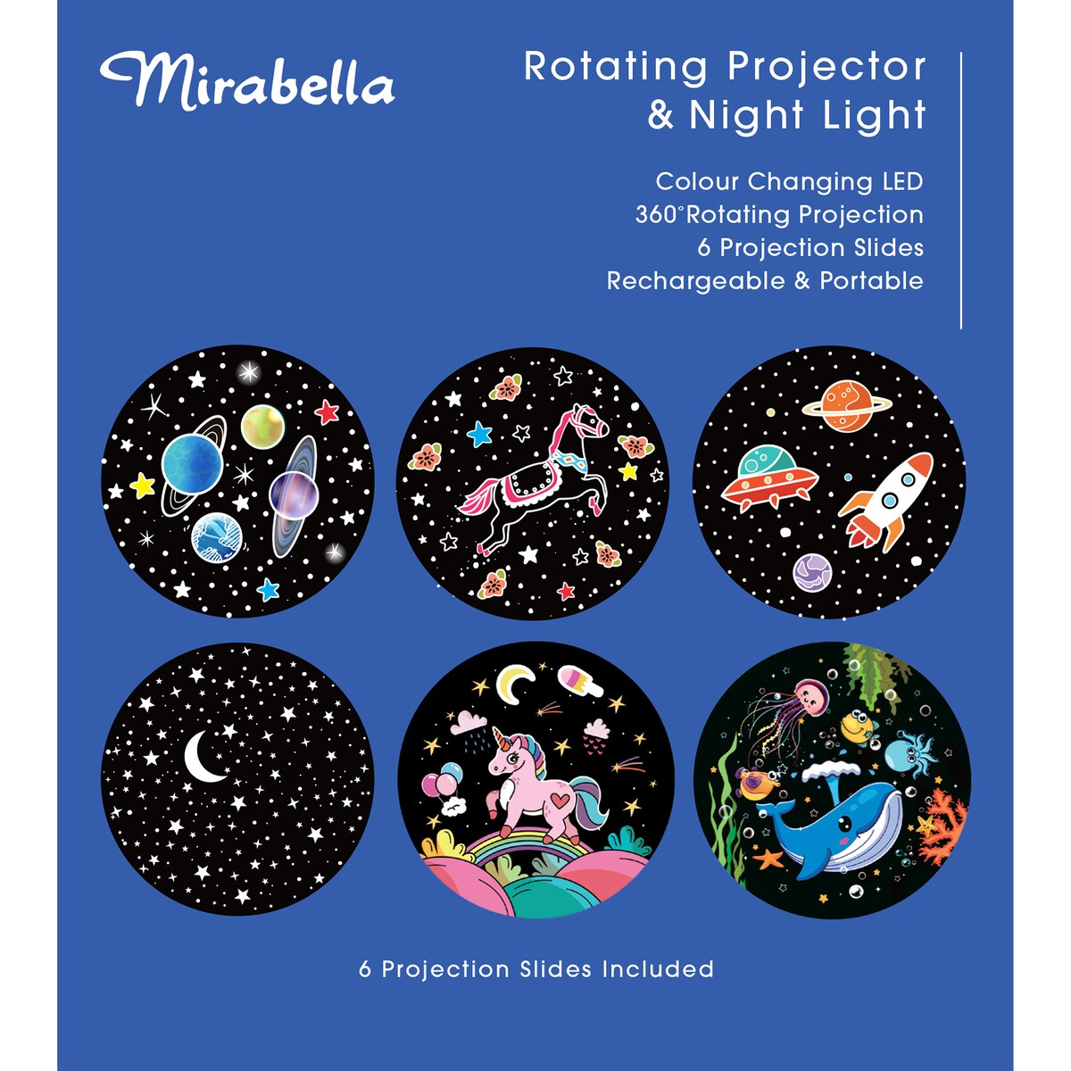 Mirabella Rotating Projector & Night Light each