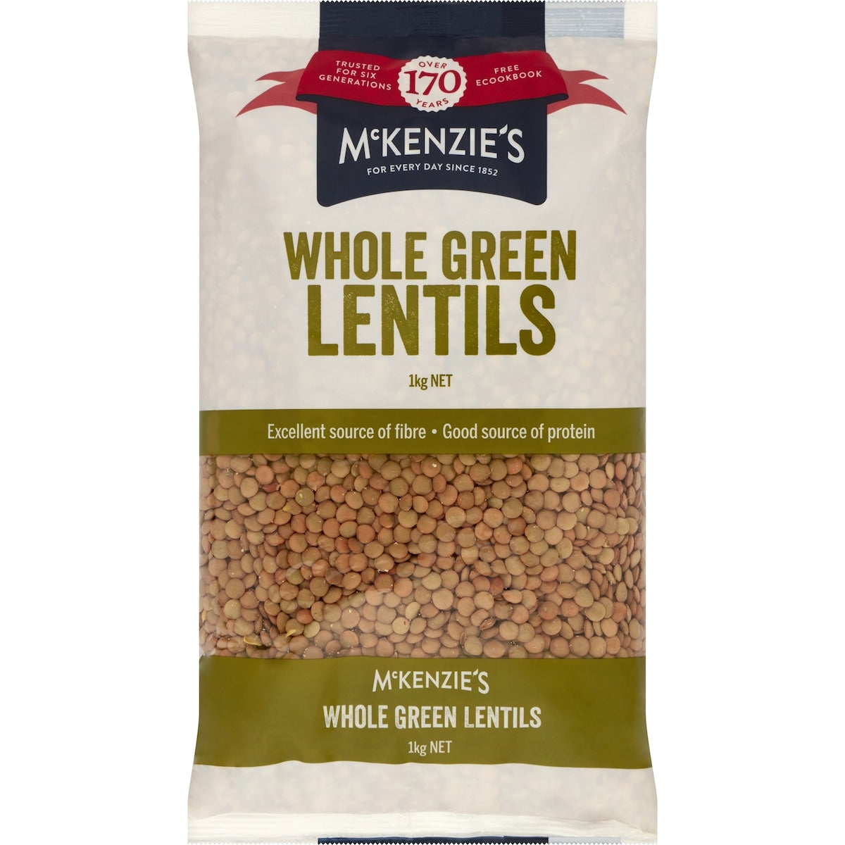 McKenzies Green Lentil Whole 1kg