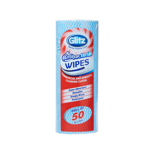 Glitz Anti-Bacterial Wipes - 50 Pack