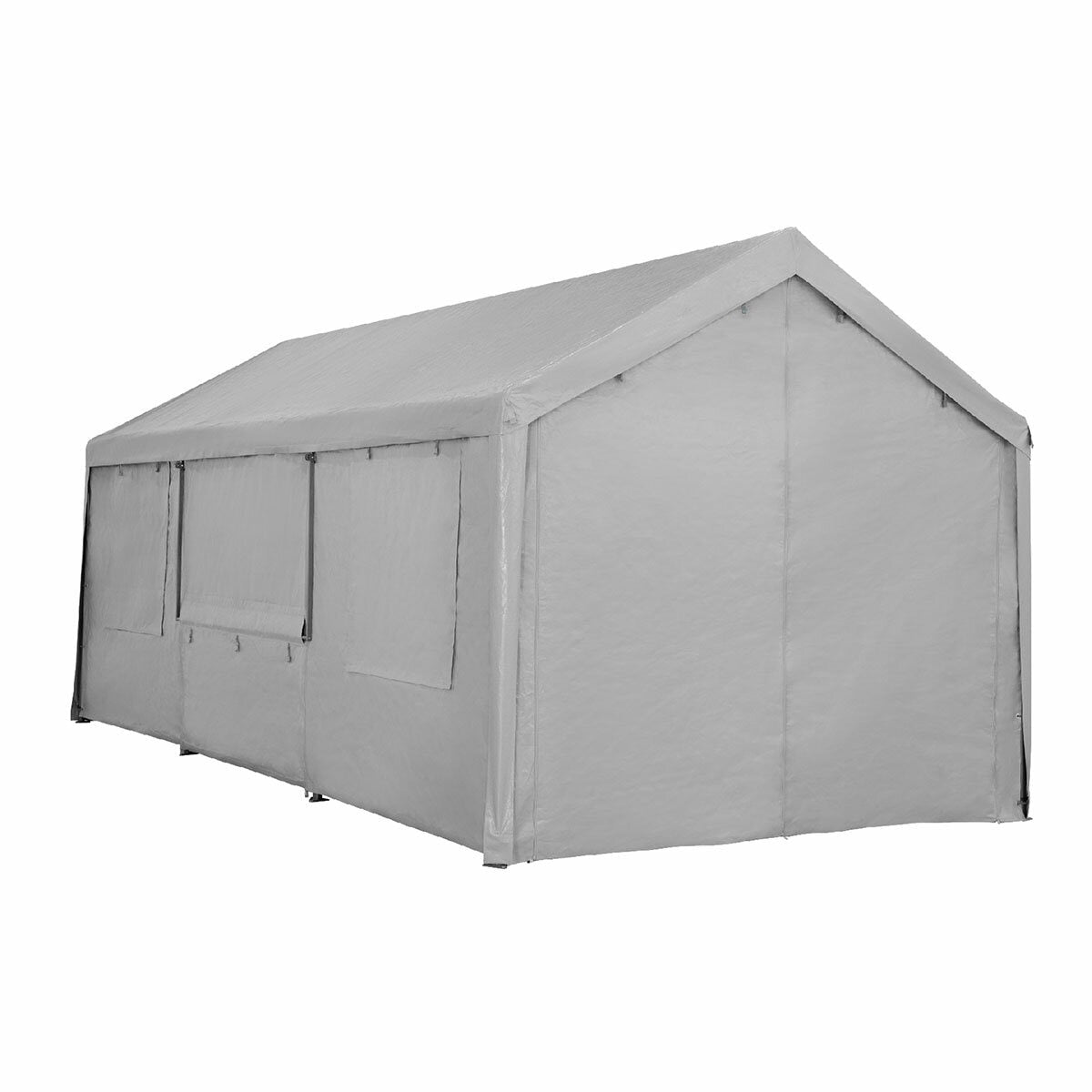 Car Canopy Grey Heavy Duty Powder Coated Steel Frame 3 x 6m