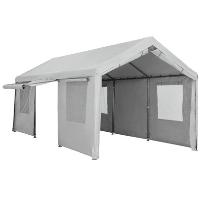 Car Canopy Grey Heavy Duty Powder Coated Steel Frame 3 x 6m