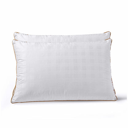 Onkaparinga Wool Blend Pillow White Breathable Cotton Cover 2 Pack 48 x 73cm