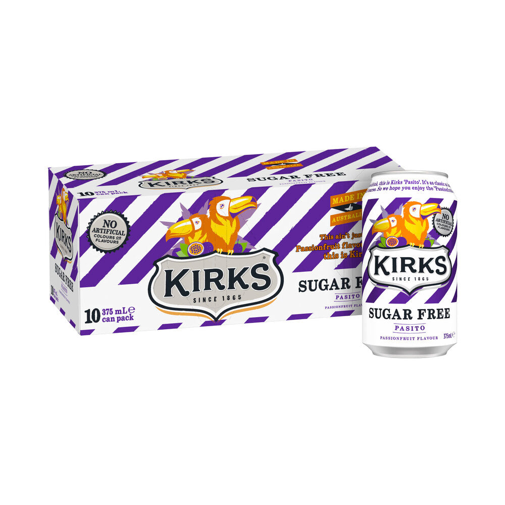 Kirks Soft Drink Pasito Sugar Free 10x375ml