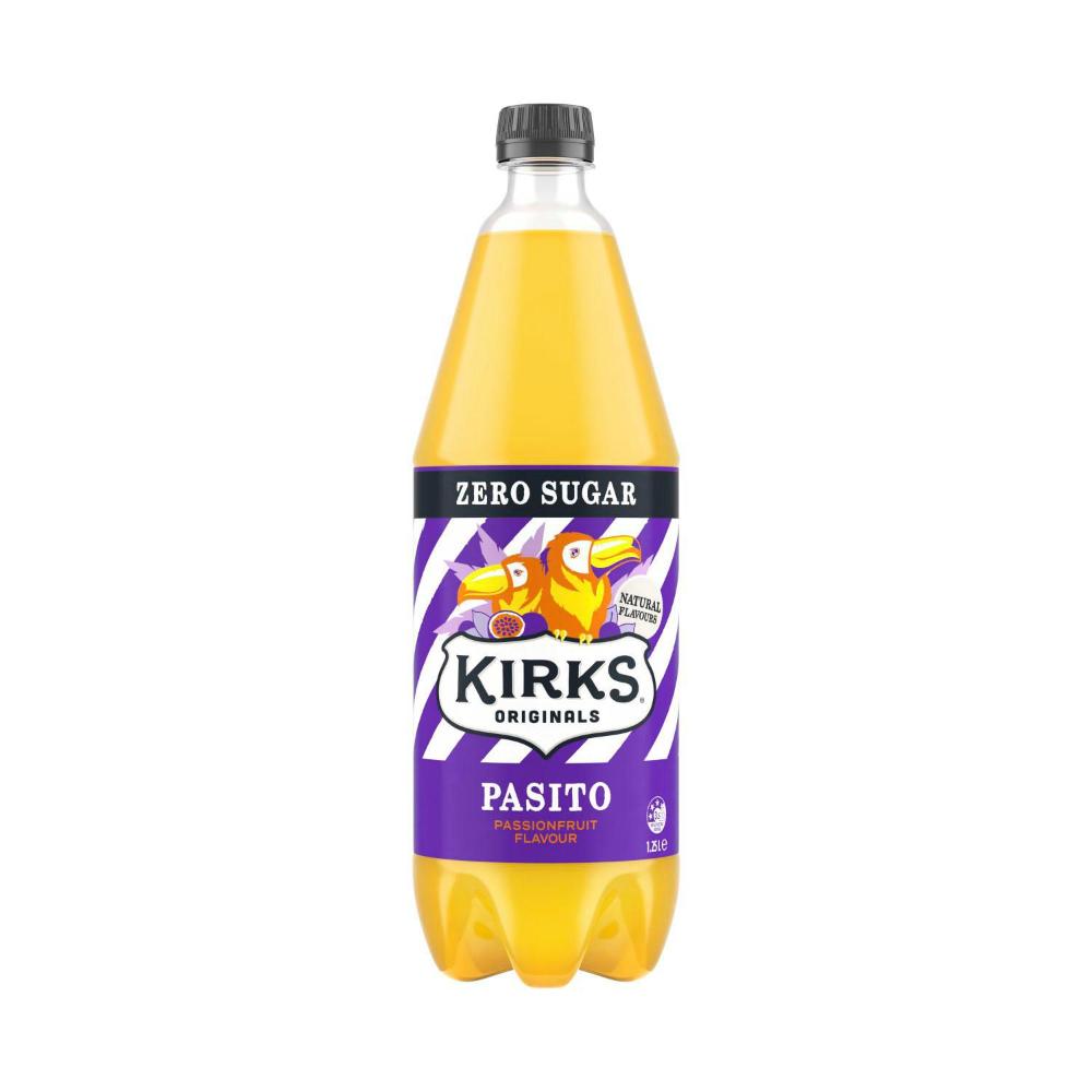 Kirks Pasito Zero Sugar Soft Drink Bottle - 1.25L