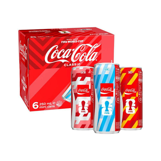 Coca-Cola assic Soft Drink Multipack Mini Cans 6x250ml