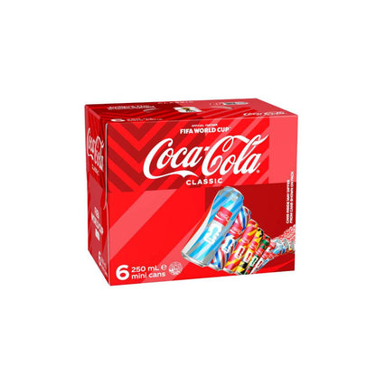 Coca-Cola assic Soft Drink Multipack Mini Cans 6x250ml