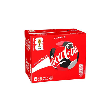 Coca-Cola assic Soft Drink Multipack Mini Cans 6x250ml