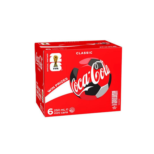 Coca-Cola assic Soft Drink Multipack Mini Cans 6x250ml