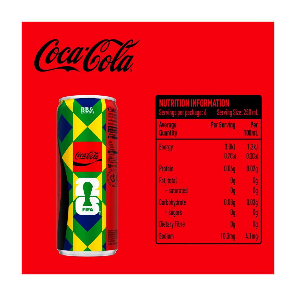 Coca-Cola Zero Sugar Soft Drink Multipack Mini Cans 6x250ml