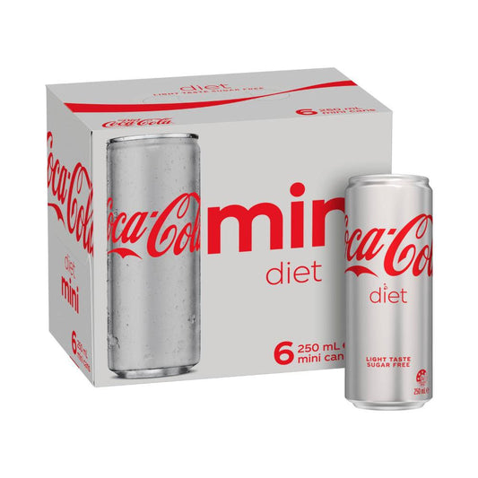 Coca-Cola Diet Soft Drink Multipack Mini Cans 6x250ml