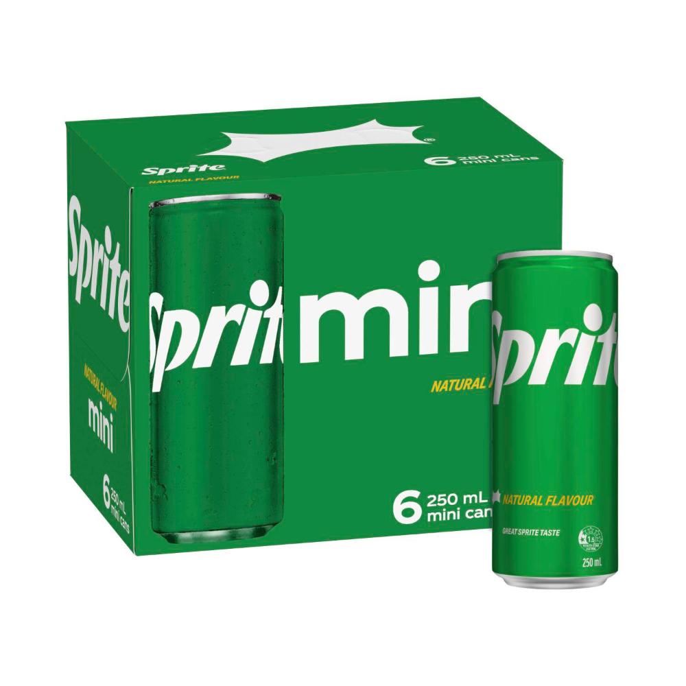 Sprite Lemonade Soft Drink Multipack Mini Cans 6x250ml