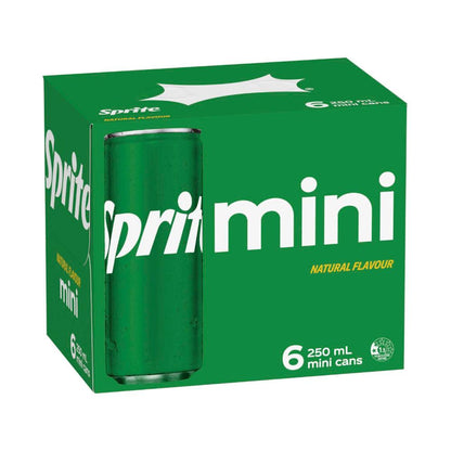 Sprite Lemonade Soft Drink Multipack Mini Cans 250ml - 6 Pack