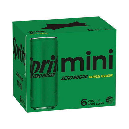 Sprite Zero Sugar Lemonade Soft Drink Multipack Mini Cans 6 x 250ml