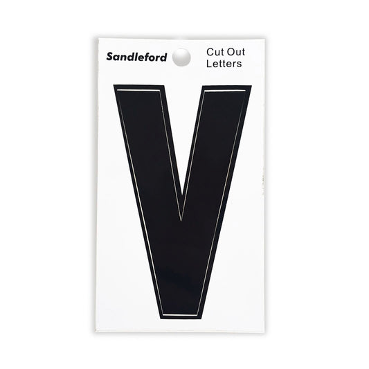 Sandleford Self Adhesive House Letter V - 85mm - Black
