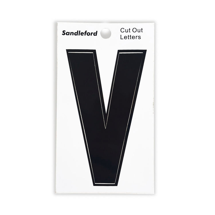 Sandleford Self Adhesive House Letter V - 85mm - Black