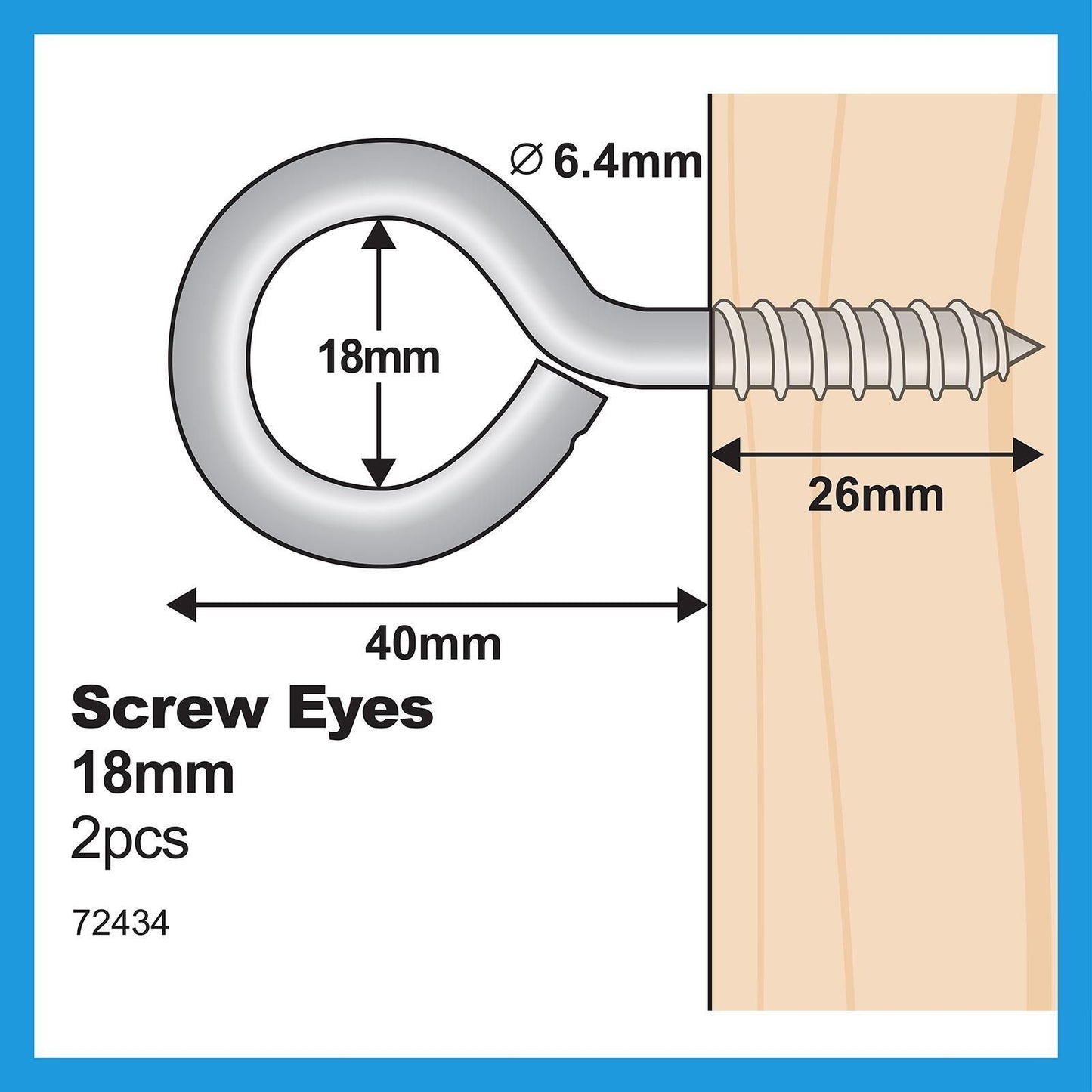 Everhang Screw Eye Hook - 19mm - 2 Pack