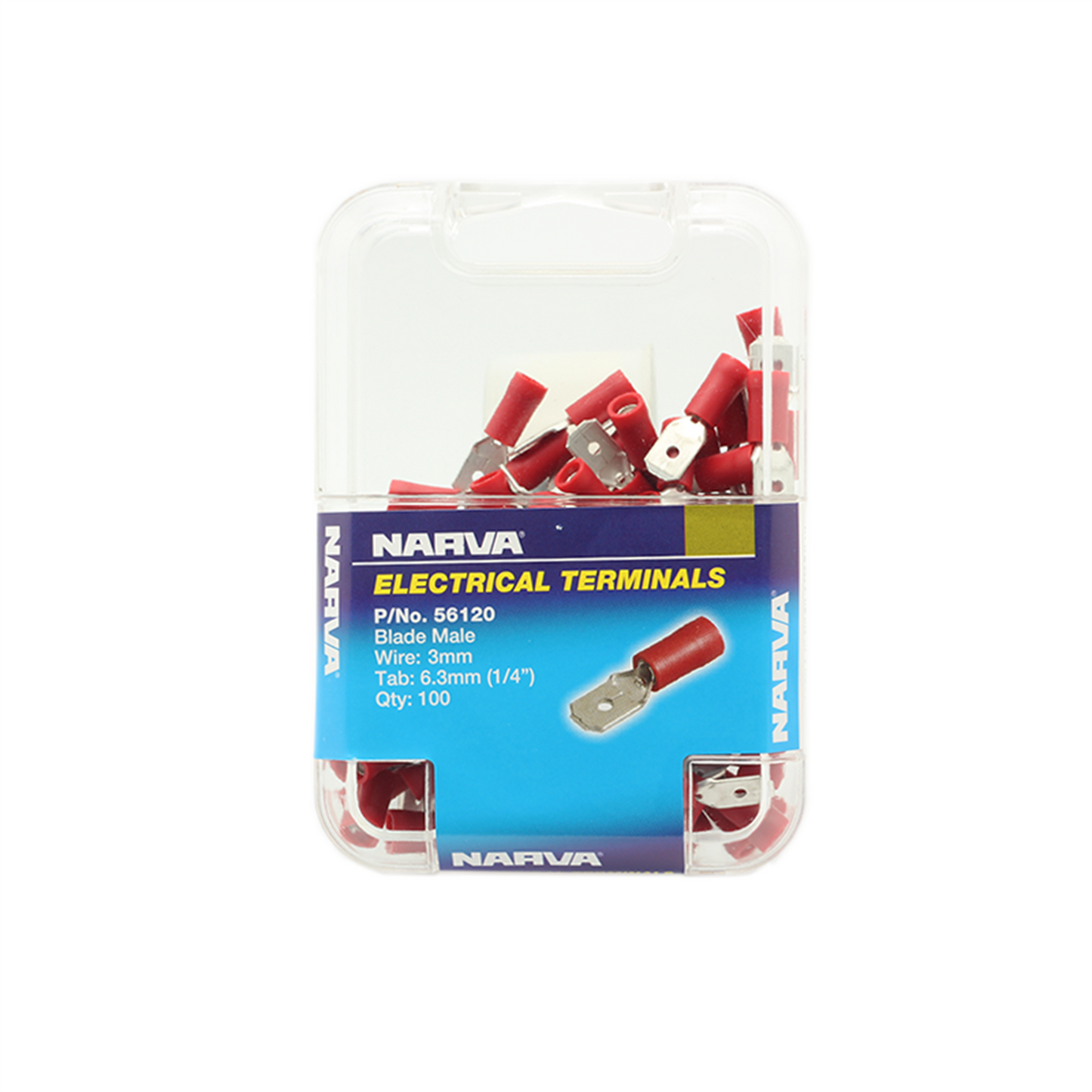 Narva Male Blade Terminal - 6.3 x 0.8mm - 100 Pack