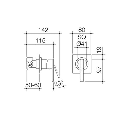 Stylus Yukon Bath Shower Mixer - 35mm - Chrome