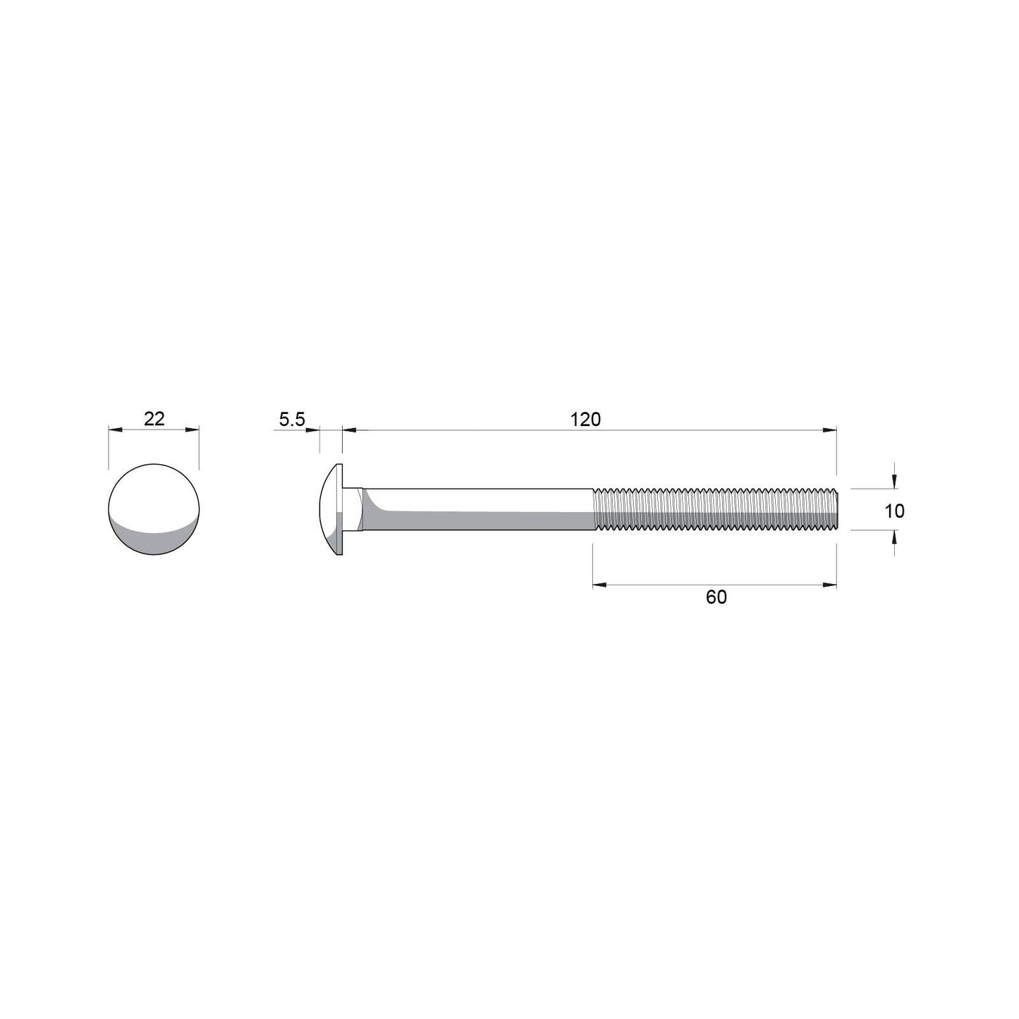Zenith M10 Cup Head Bolts and Nuts - 120mm - 25 Pack - Black