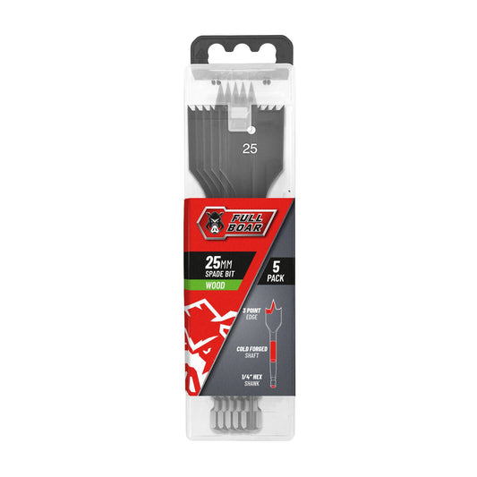 Full Boar Spade Bit Set - 25mm - 5 Piece