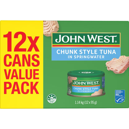 John West Tuna Chunks In Springwater Value 95g X 12 Pack