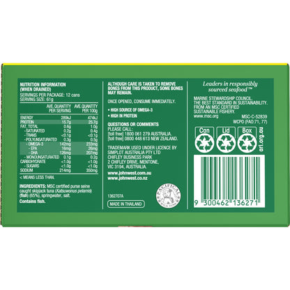 John West Tuna Chunks In Springwater Value 95g X 12 Pack
