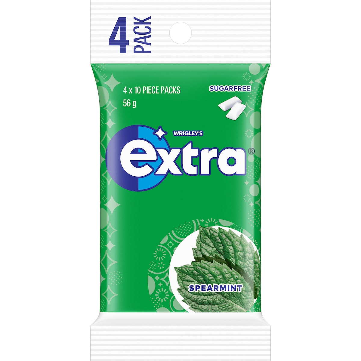 Extra Spearmint Sugar Free Chewing Gum 4 Pack