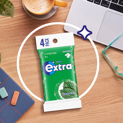 Extra Spearmint Sugar Free Chewing Gum 4 Pack