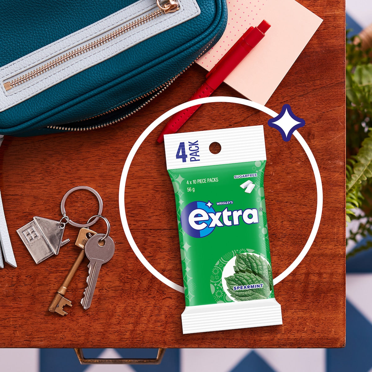 Extra Spearmint Sugar Free Chewing Gum 4 Pack