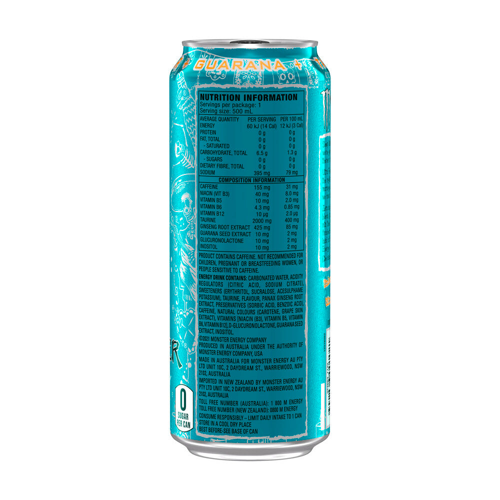 Monster Ultra Fiesta Mango Flavour Energy Drink Can - 500mL