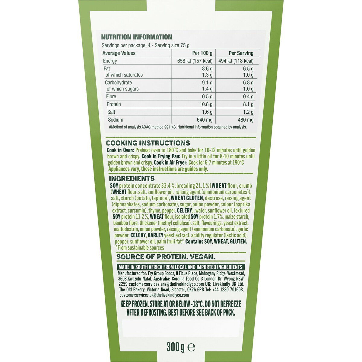 Fry's Vegan Popcorn Chick'n 300g